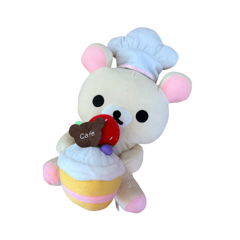 Rilakkuma Korilakkuma Cafe Pastry Chef Plush Bear with Cupcake San-X